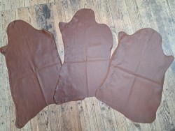 Lot de 3 peaux de cuir stretch identiques - Noisette