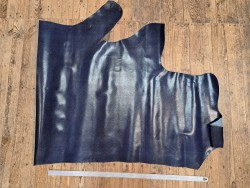 Demi-peau de cuir de vachette grain façon serpent - bleu - maroquinerie - Cuir en Stock