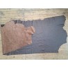 Bande de cuir de vache grainée nuancé - marron - maroquinerie - ameublement - Cuir en Stock