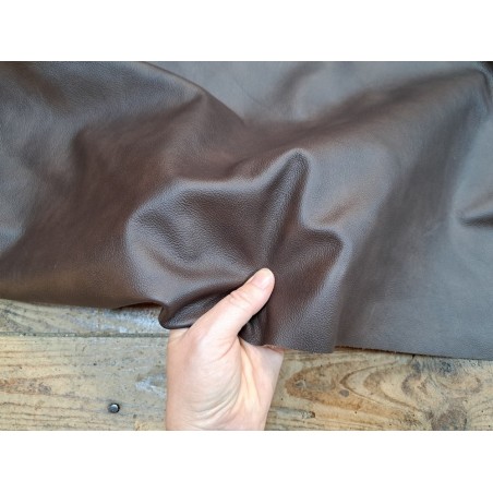 Bande de cuir de vache grainée nuancé - marron - maroquinerie - ameublement - Cuirenstock