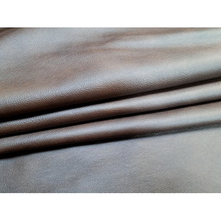 Bande de cuir de vache grainée nuancé - marron - maroquinerie - ameublement - Cuir en Stock