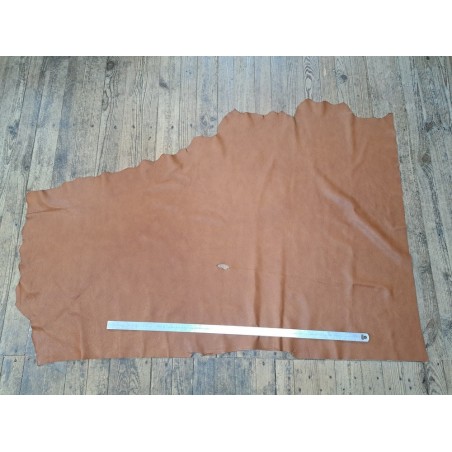 Demi peau cuir vache grainée - brun automnal - maroquinerie - cuir en stock
