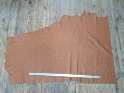 Demi peau cuir vache grainée - brun automnal - maroquinerie - cuir en stock