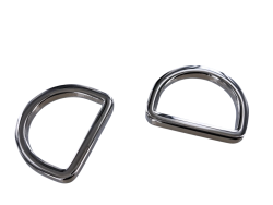 Anneau demi-ronds épais nickelé - 30mm - anneau soudé- Cuir en stock