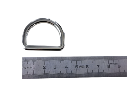 Anneau demi-ronds épais nickelé - 30mm - anneau soudé- Cuir en stock