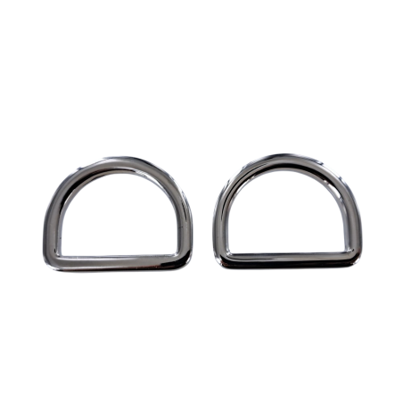 Anneau demi-ronds épais nickelé - 30mm - anneau soudé- Cuirenstock