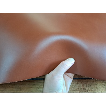 Collet de vache tannage végétal lisse - Cognac - Cuir en Stock