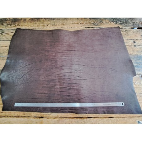 Cuir de collet de vache tannage végétal - Brun taupe