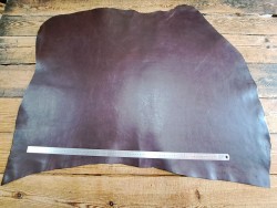 Collet de vache tannage végétal grainé - Café - Cuir en Stock