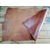 Collet de vache tannage végétal nuancé - Brun de noyer - Cuir en Stock