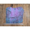 Peau de veau velours serpent - bleu - paillettes rose - maroquinerie - cuir en stock