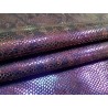 Peau de veau velours serpent - brun - écailles miroir - maroquinerie - cuirenstock