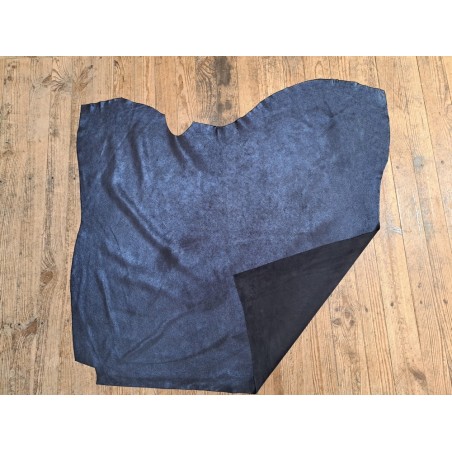 Peau de veau velours noir - paillette - bleu - maroquinerie - cuirenstock