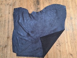 Peau de veau velours noir - paillette - bleu - maroquinerie - cuirenstock