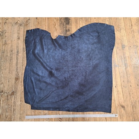 Peau de veau velours noir - paillette - bleu - maroquinerie - cuir en stock