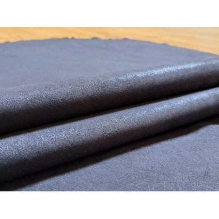 Peau de veau velours noir - paillette - bleu - maroquinerie - cuirenstock