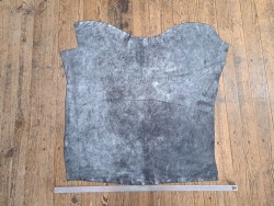 Peau de veau velours gris - paillette - argenté - maroquinerie - cuir en stock