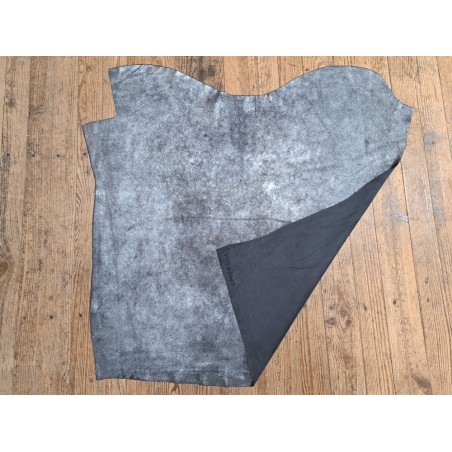 Peau de veau velours gris - paillette - argenté - maroquinerie - cuirenstock