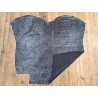 Peau de veau velours gris foncé - paillette - argenté - maroquinerie - cuirenstock