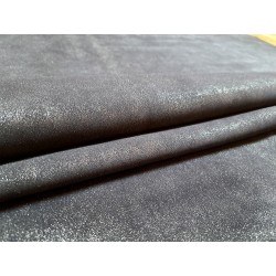 Peau de veau velours gris foncé - paillette - argenté - maroquinerie - cuirenstock