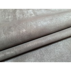 Peau de veau velours taupe - paillette - argenté - maroquinerie - cuirenstock