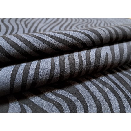 Peau de veau velours zèbre - noir - maroquinerie - cuirenstock