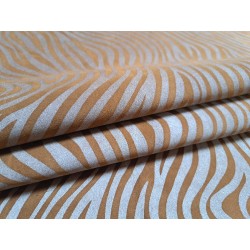 Peau de veau velours zèbre - camel - maroquinerie - cuirenstock