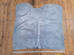 Peau de veau velours bleu jeans - paillette - argent - maroquinerie - cuir en stock