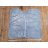 Peau de veau velours bleu jeans - paillette - argent - maroquinerie - cuir en stock