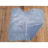 Peau de veau velours bleu jeans - paillette - argent - maroquinerie - cuirenstock