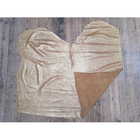 Peau de veau velours brun gold - paillette - doré - argent - maroquinerie - cuirenstock