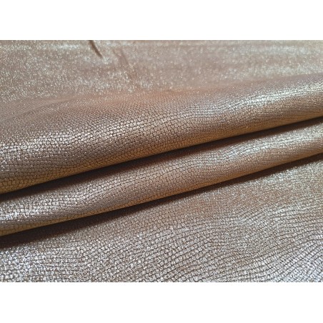 Peau de veau velours brun gold - paillette - doré - argent - maroquinerie - cuirenstock