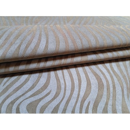 Peau de veau velours brun taupe - zèbre - maroquinerie - cuirenstock