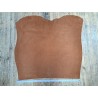 Peau de veau velours brun - crocodile- maroquinerie - cuir en stock