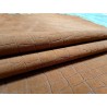Peau de veau velours brun - crocodile- maroquinerie - cuirenstock