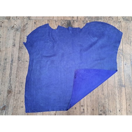 Peau de veau velours bleu malte - paillette - maroquinerie - cuirenstock