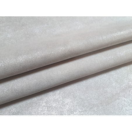 Peau de veau velours blanc - paillette - argent - maroquinerie - cuirenstock
