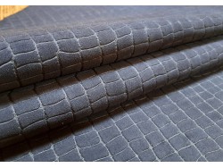 Peau de veau velours marine - crocodile - maroquinerie - cuirenstock