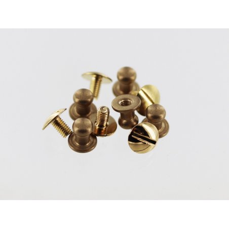 lot boutons de col à vis laiton maroquinerie accessoire qualité professionnelle cuir en stock