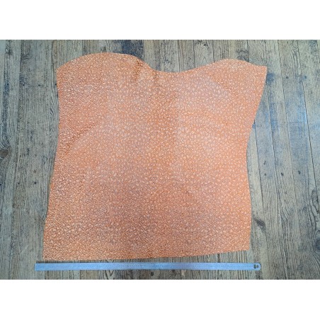 Peau de veau velours abricot - léopard - maroquinerie - cuir en stock