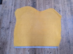 Peau de veau velours jaune - félin - maroquinerie - cuir en stock