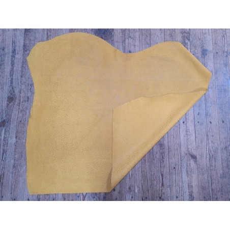 Peau de veau velours jaune - félin - maroquinerie - cuirenstock