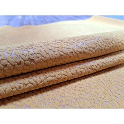 Peau de veau velours jaune - félin - maroquinerie - cuirenstock