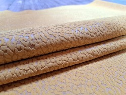 Peau de veau velours jaune - félin - maroquinerie - cuirenstock