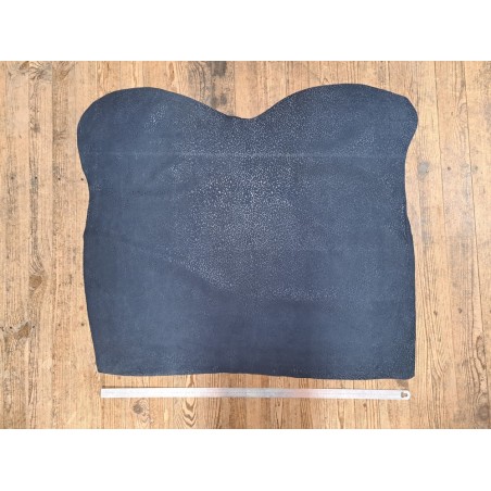 Peau de veau velours marine - félin - maroquinerie - cuir en stock
