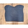 Peau de veau velours marine - félin - maroquinerie - cuir en stock