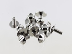 lot boutons de col à vis laiton nickelé qualité professionnelle accessoire maroquinerie cuir en stock