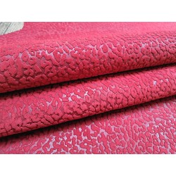 Peau de veau velours rouge - félin - maroquinerie - cuirenstock
