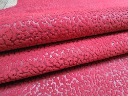 Peau de veau velours rouge - félin - maroquinerie - cuirenstock