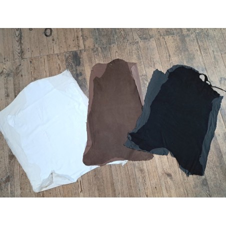 Lot de 3 peaux de cuir stretch - Cuir en Stock